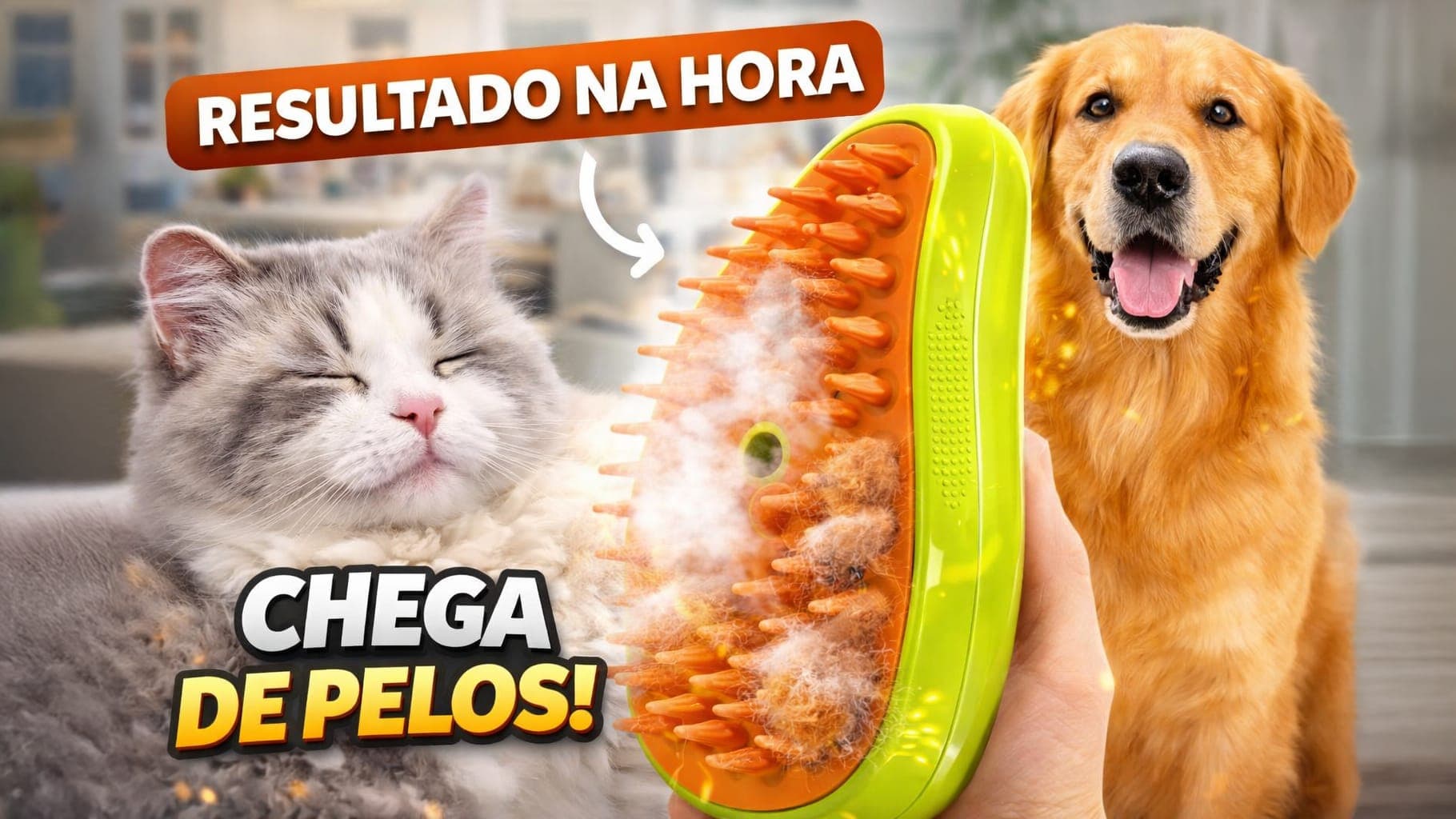 Escova a Vapor para Pets 3 em 1 - Image 1