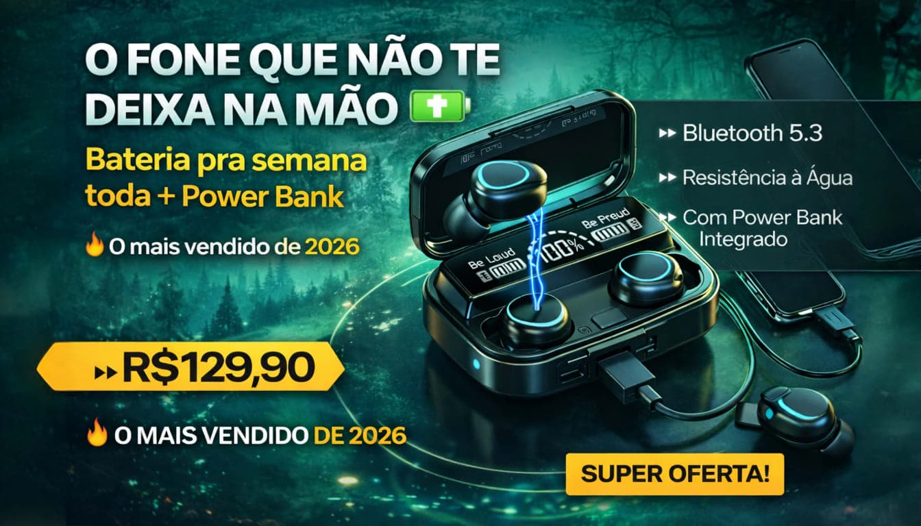 Fone Bluetooth M10 com Power Bank Integrado - Image 3